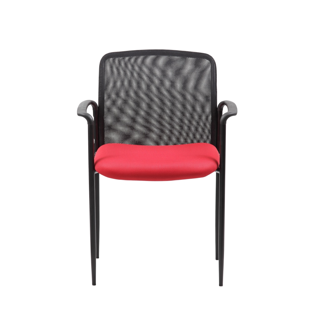 Boss Stackable Mesh Back Guest Chair RedBlack PopularChairscom   