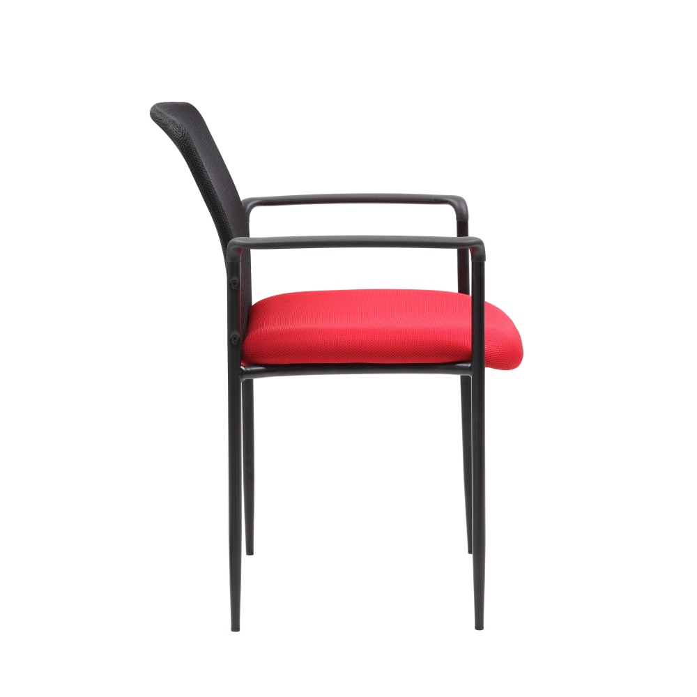 Boss Stackable Mesh Back Guest Chair RedBlack PopularChairscom   