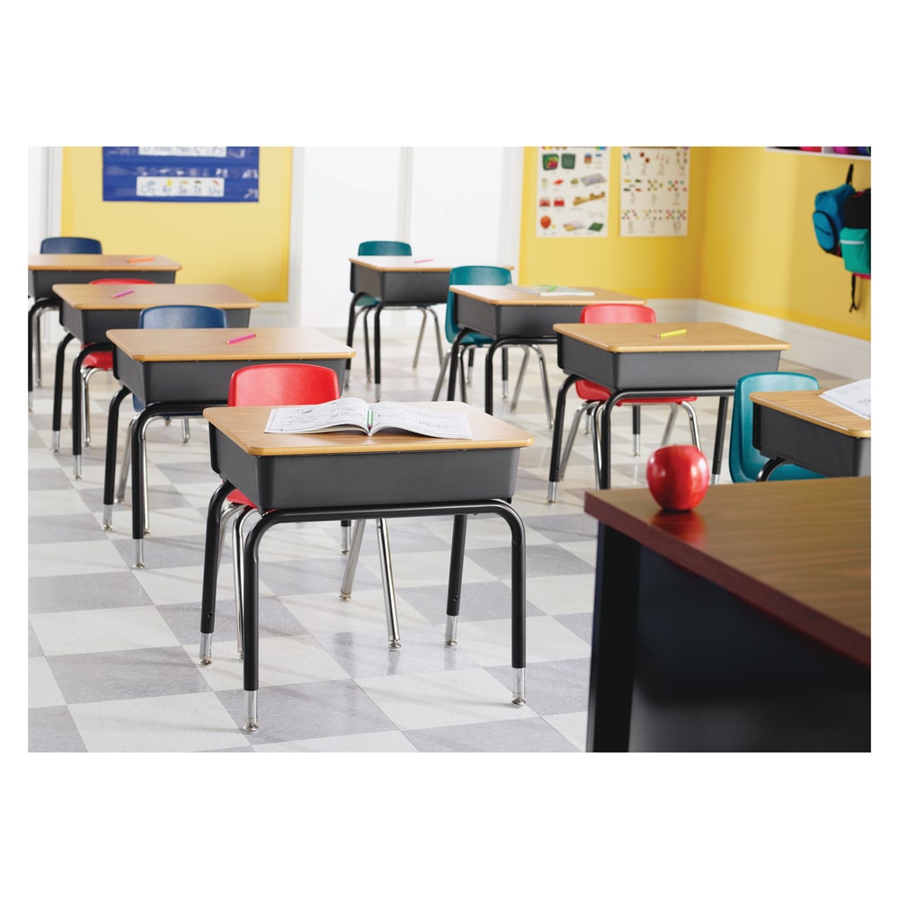 Lorell Classroom Student Stack Chairs 12inH Seat NavySilver Set Of 4 PopularChairscom   