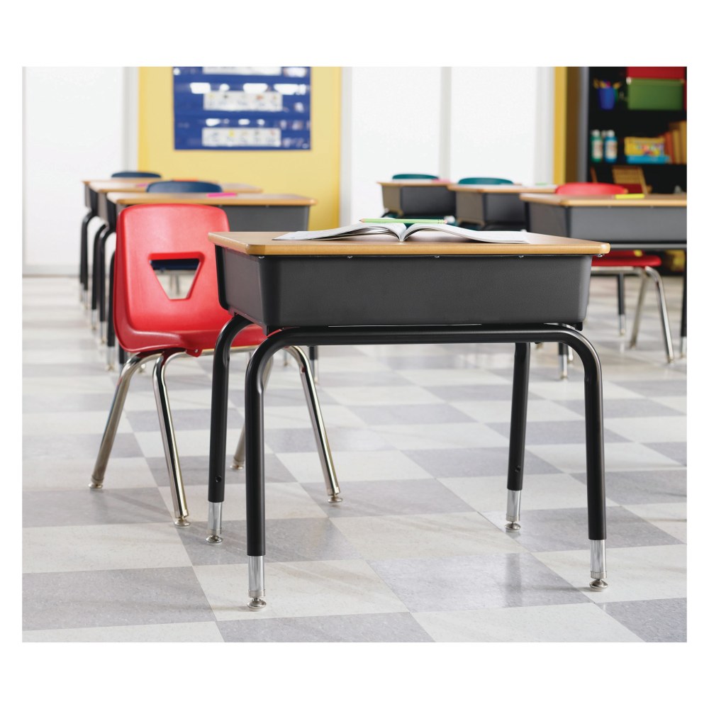 Lorell Classroom Student Stack Chairs 12inH Seat NavySilver Set Of 4 PopularChairscom   