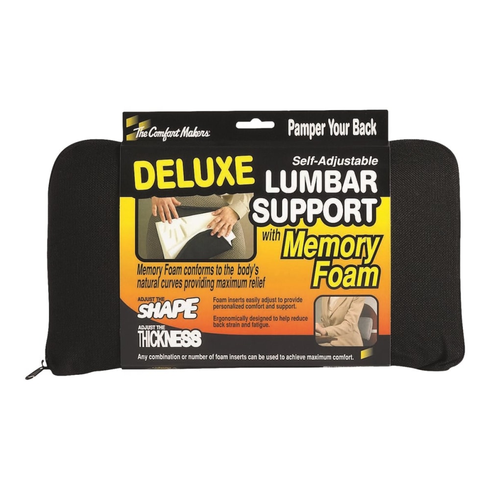 Master MemoryFoam Lumbar Support Cushion 7 12inH x 12 12inW x 2 12inD Black PopularChairscom Master Memory Foam Lumbar Support Cushion 7 12inH x 12 12inW x 2 12inD Black PopularChairscom