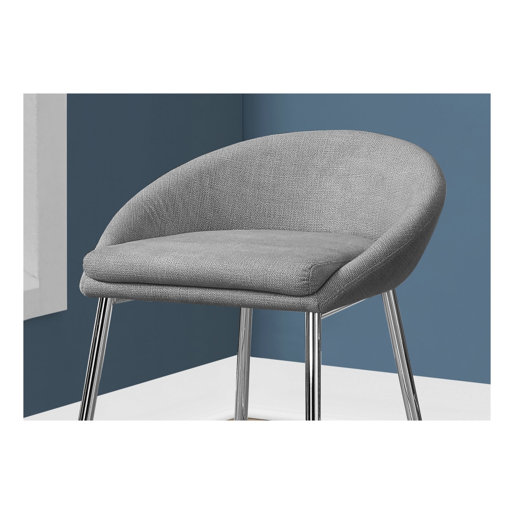 Monarch Specialties Counter Height Bar Stools GrayChrome Pack Of 2 Stools PopularChairscom   