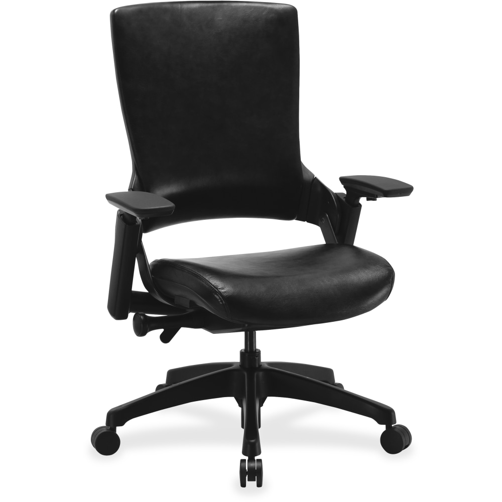 Lorell Serenity Ergonomic Bonded Leather High Back  Executive Chair Black PopularChairscom   
