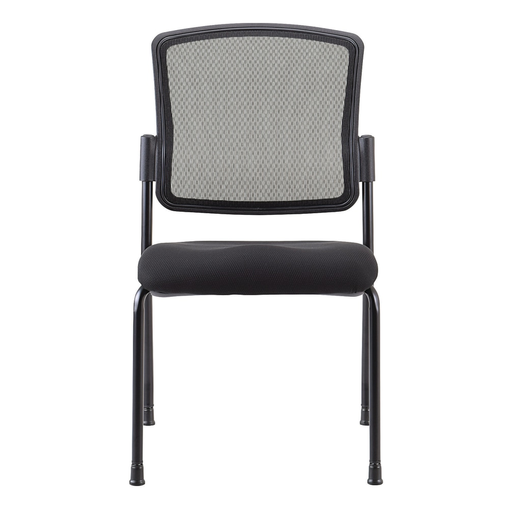 WorkPro Spectrum Series MeshFabric Stacking Guest Chair Armless Black Set Of 2 Chairs BIFMA Compliant PopularChairscom   