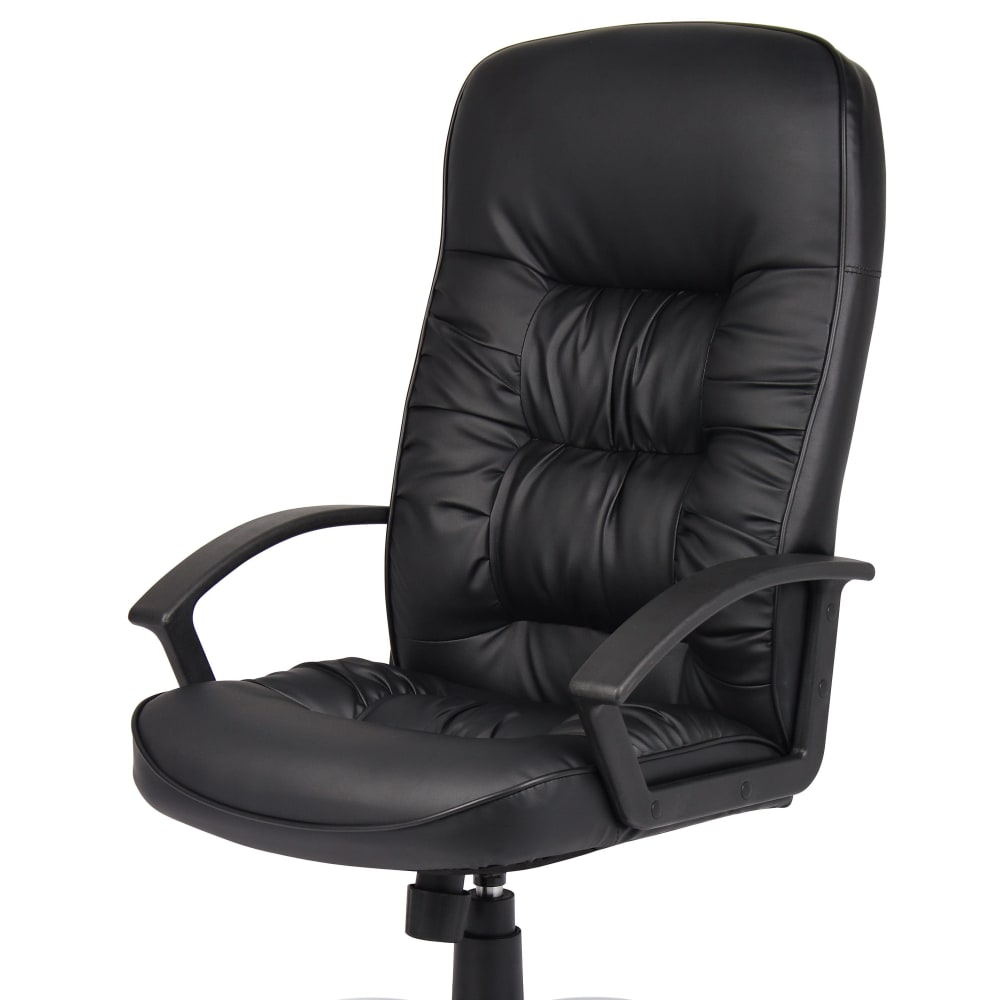 Boss Office Products LeatherPlus High Back Executive Chair Black PopularChairscom   
