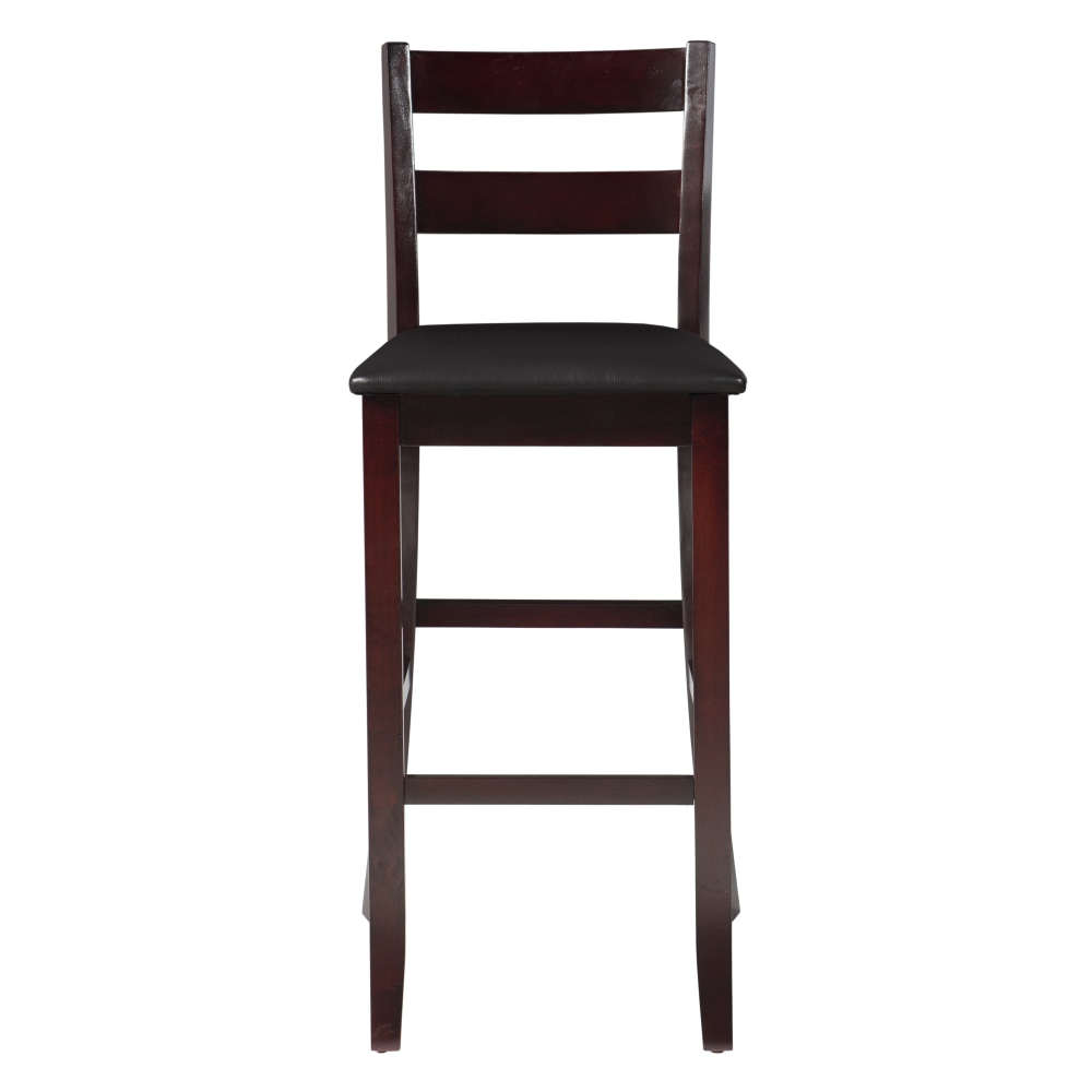 Linon Keller Soho Faux Leather Bar Stool EspressoBrown PopularChairscom   