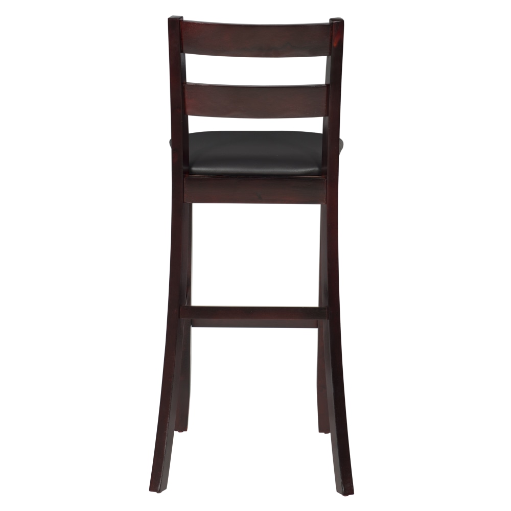 Linon Keller Soho Faux Leather Bar Stool EspressoBrown PopularChairscom   