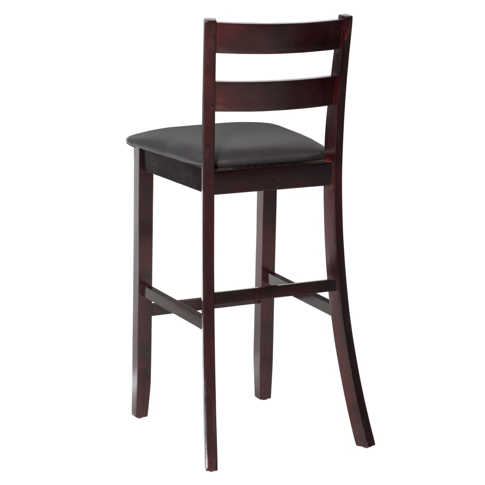 Linon Keller Soho Faux Leather Bar Stool EspressoBrown PopularChairscom   