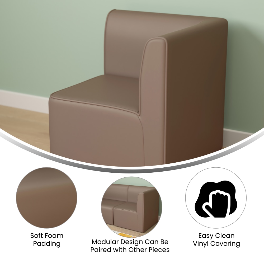 Flash Furniture Bright Beginnings Commercial Grade Modular Classroom Soft Seating 1Seater Corner Chair Neutral PopularChairscom Flash Furniture Bright Beginnings Commercial Grade Modular Classroom Soft Seating 1 Seater Corner Chair Neutral PopularChairscom