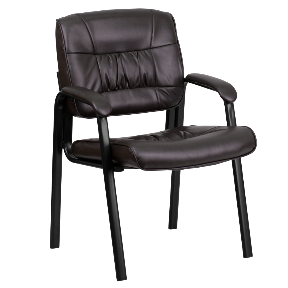 Flash Furniture LeatherSoft Executive Side Reception Chair with Powder Coated Frame BrownBlack PopularChairscom Flash Furniture LeatherSoft Executive Side Reception Chair with Powder Coated Frame BrownBlack PopularChairscom