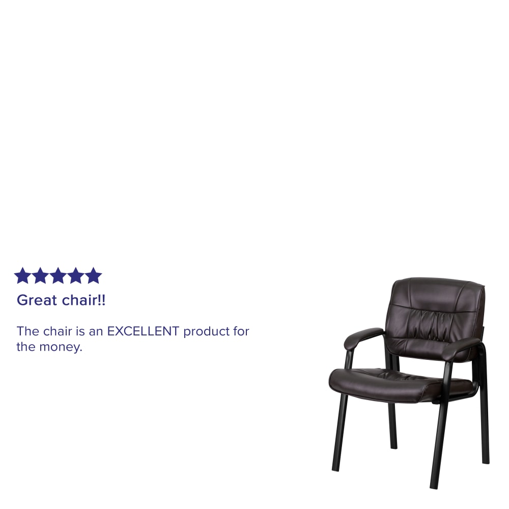 Flash Furniture LeatherSoft Executive Side Reception Chair with Powder Coated Frame BrownBlack PopularChairscom Flash Furniture LeatherSoft Executive Side Reception Chair with Powder Coated Frame BrownBlack PopularChairscom