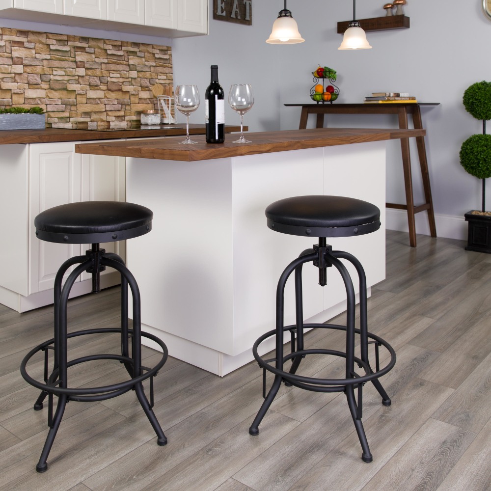Flash Furniture 30ft Barstool with Swivel Lift LeatherSoft Seat Black PopularChairscom Flash Furniture 30ft Barstool with Swivel Lift LeatherSoft Seat Black PopularChairscom