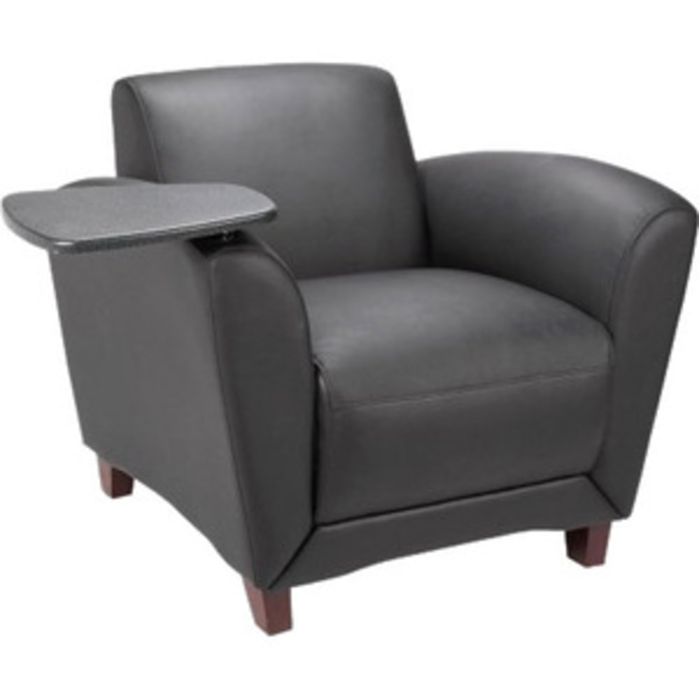 Lorell Accession Bonded Leather Reception Chair With Tablet Arm Black PopularChairscom Lorell Accession Bonded Leather Reception Chair With Tablet Arm Black PopularChairscom