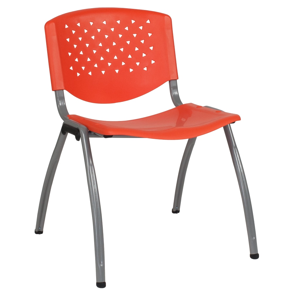 Flash Furniture HERCULES Series Stack Chair With Titanium Frame Orange SeatGray Frame PopularChairscom Flash Furniture HERCULES Series Stack Chair With Titanium Frame Orange SeatGray Frame PopularChairscom