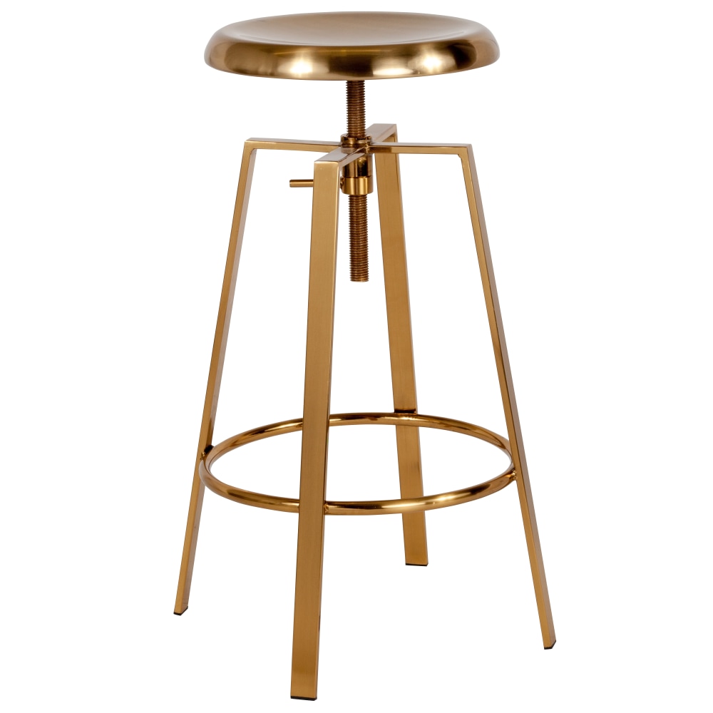 Flash Furniture Toledo Industrial Style Barstool with Swivel Lift Adjustable Height Seat Gold PopularChairscom Flash Furniture Toledo Industrial Style Barstool with Swivel Lift Adjustable Height Seat Gold PopularChairscom