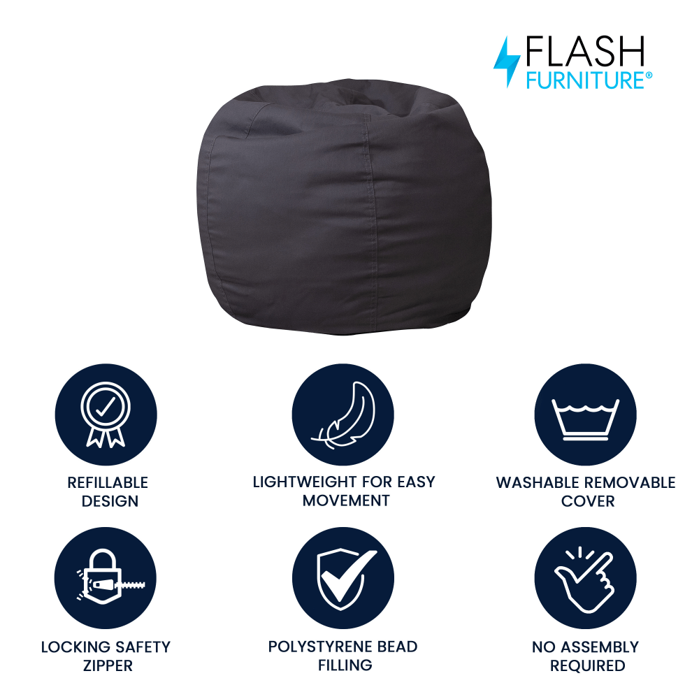Flash Furniture Small Bean Bag Chair For Kids And Teens Gray PopularChairscom Flash Furniture Small Bean Bag Chair For Kids And Teens Gray PopularChairscom