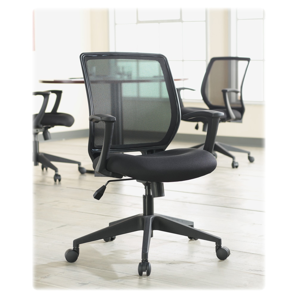 Lorell Mesh Mid Back Office Chair Black PopularChairscom   