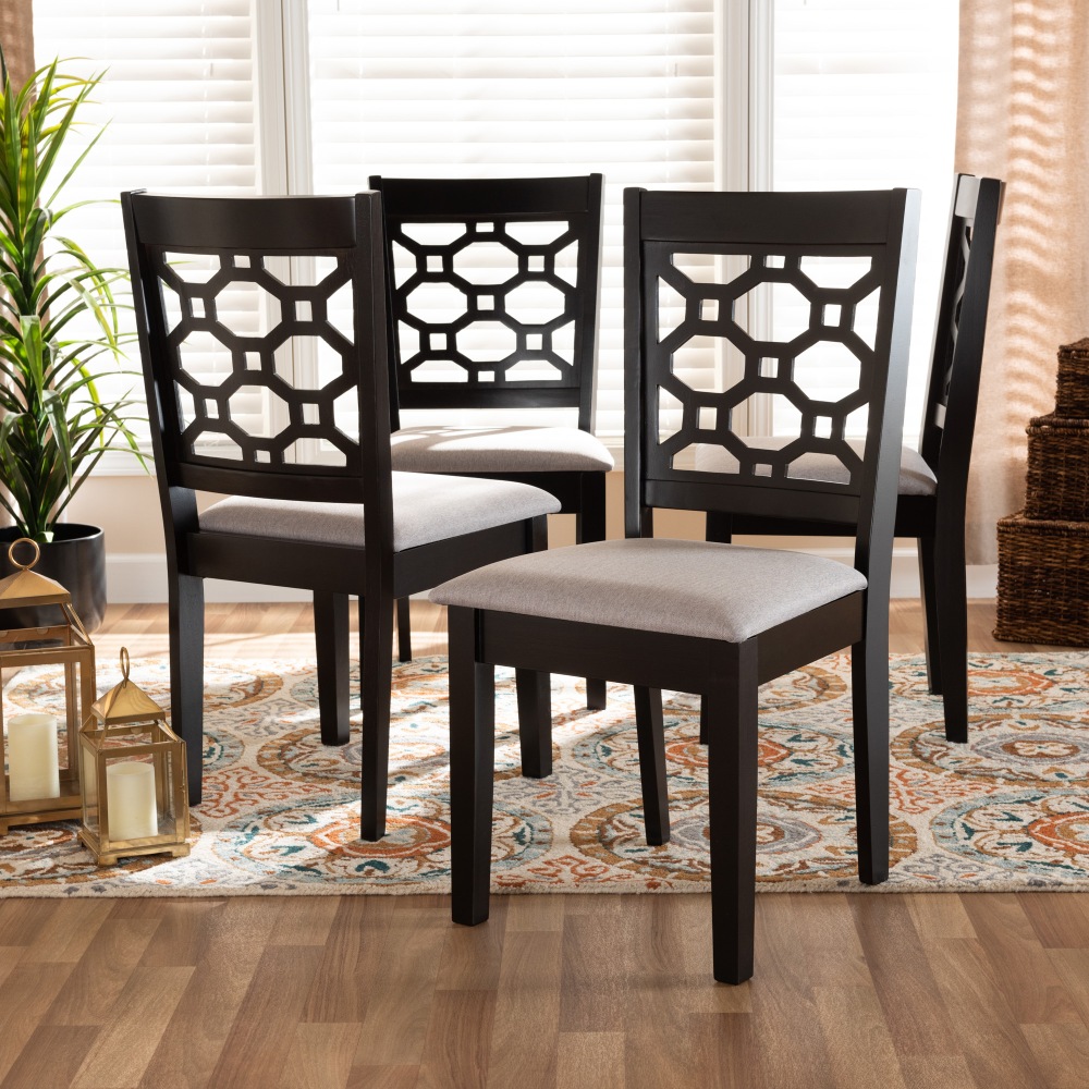 Baxton Studio Peter Dining Chairs GrayDark Brown Set Of 4 Chairs PopularChairscom Baxton Studio Peter Dining Chairs GrayDark Brown Set Of 4 Chairs PopularChairscom