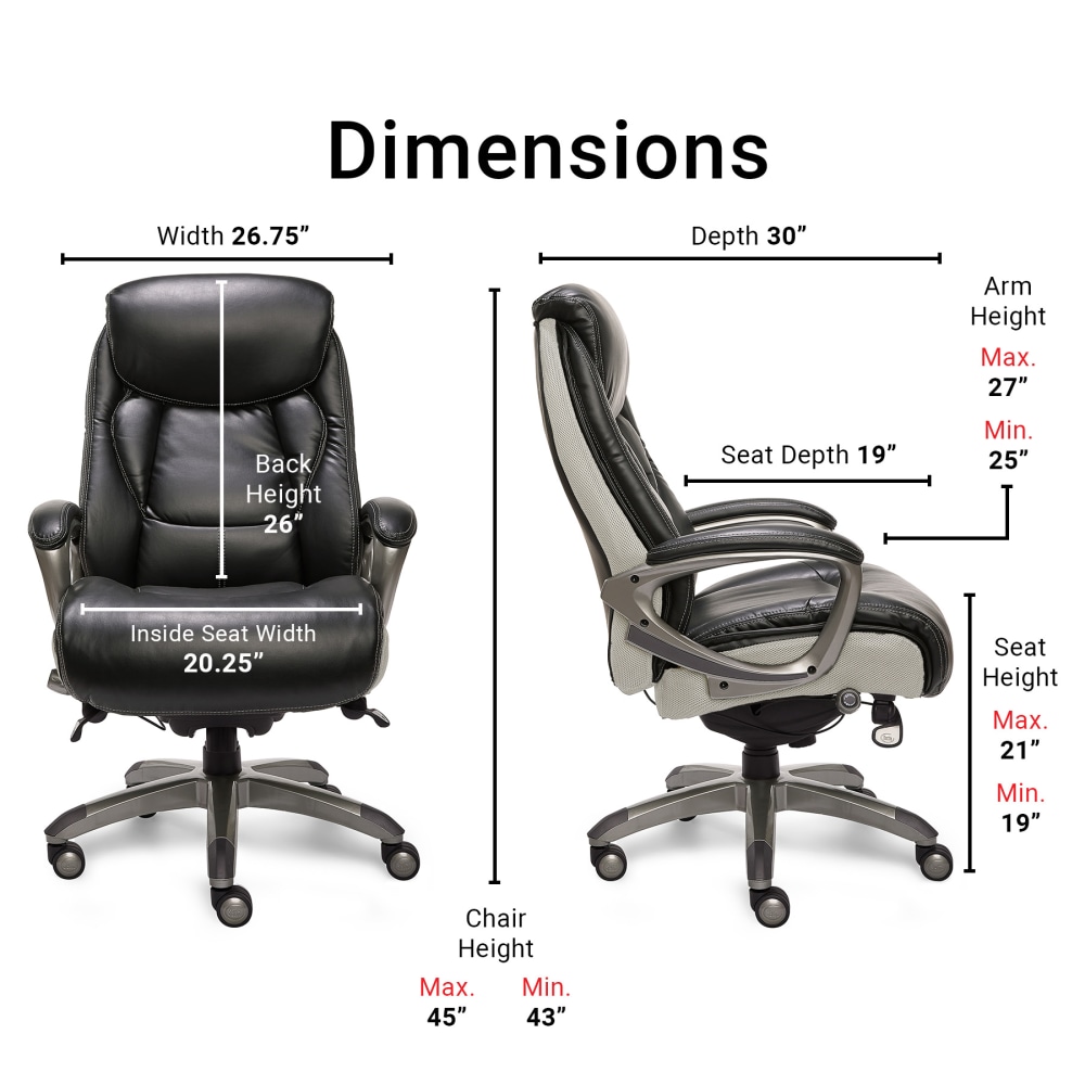 Serta Smart Layers Tranquility Executive Ergonomic Bonded Leather HighBack Chair BlackSlate PopularChairscom Serta Smart Layers Tranquility Executive Ergonomic Bonded Leather High Back Chair BlackSlate PopularChairscom