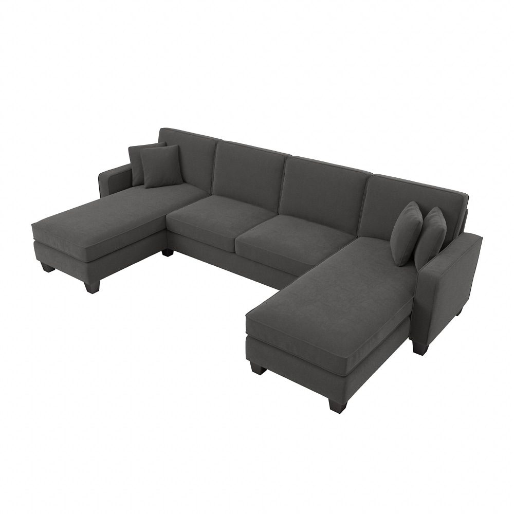 Bush Furniture Stockton 131inW Sectional Couch With Double Chaise Lounge Charcoal Gray Herringbone Standard Delivery PopularChairscom Bush Furniture Stockton 131inW Sectional Couch With Double Chaise Lounge Charcoal Gray Herringbone Standard Delivery PopularChairscom