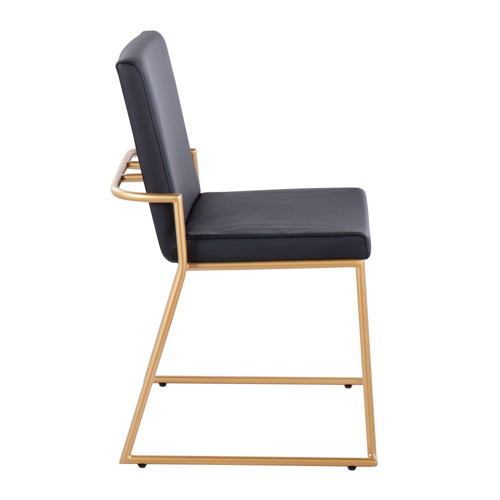 LumiSource Dutchess Contemporary Dining Chairs faux Leather BlackGold Set Of 2 Chairs PopularChairscom LumiSource Dutchess Contemporary Dining Chairs faux Leather BlackGold Set Of 2 Chairs PopularChairscom