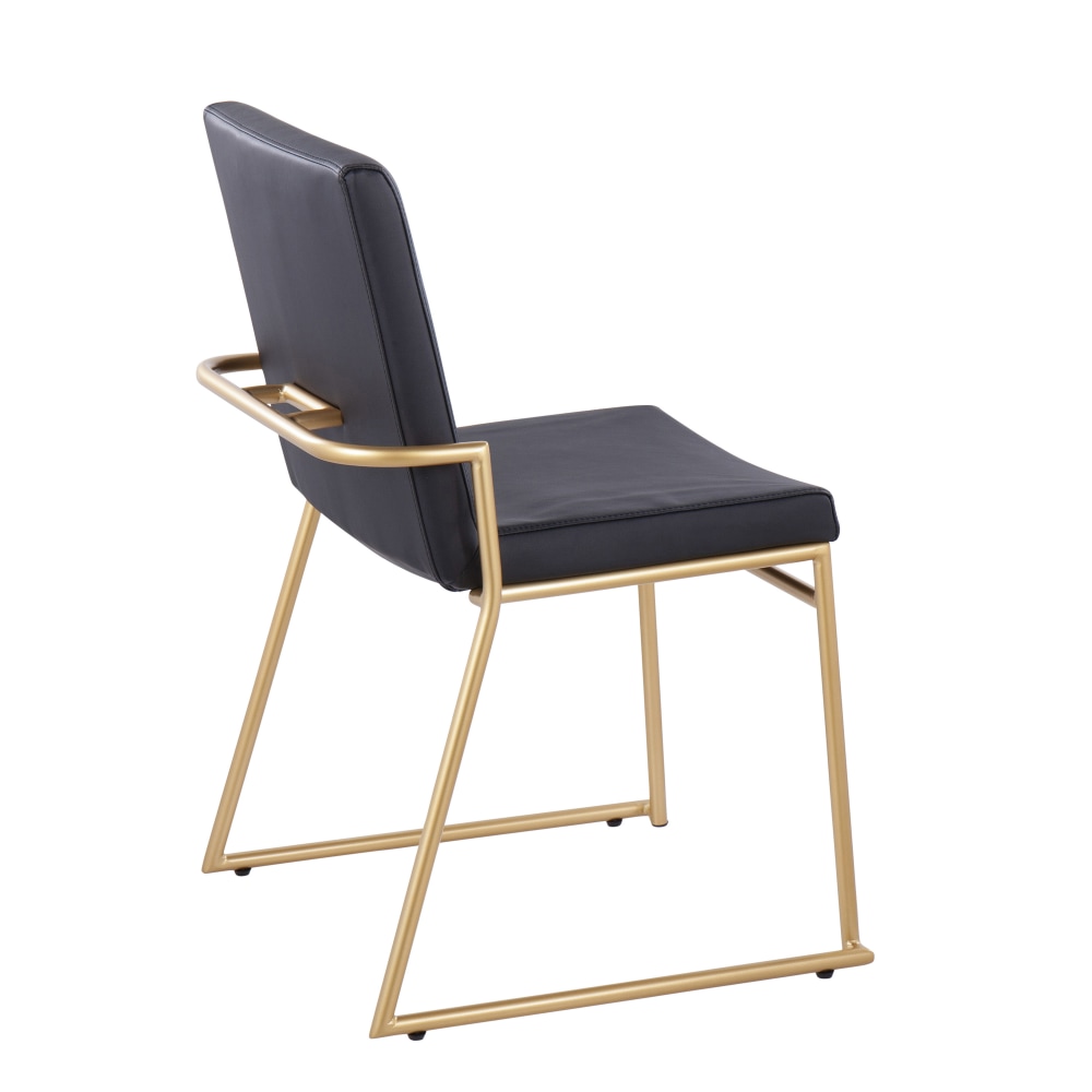 LumiSource Dutchess Contemporary Dining Chairs faux Leather BlackGold Set Of 2 Chairs PopularChairscom LumiSource Dutchess Contemporary Dining Chairs faux Leather BlackGold Set Of 2 Chairs PopularChairscom