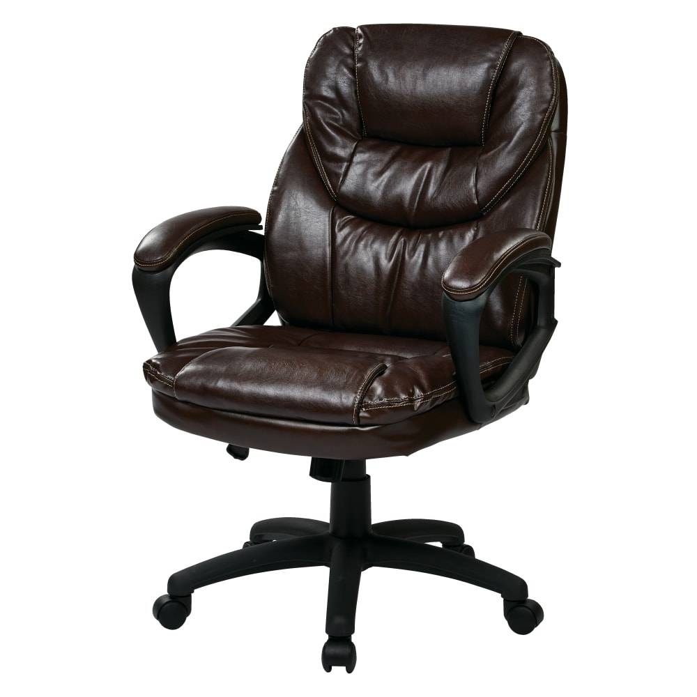 Office Star Work Smart High Back Chair FL660 Series ChocolateBlack PopularChairscom   