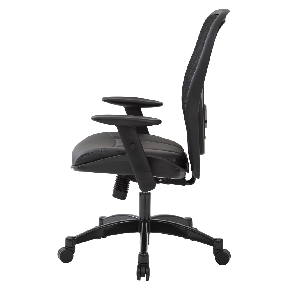 Office Star Space Seating Bonded LeatherMesh High Back Chair BlackGunmetal PopularChairscom   