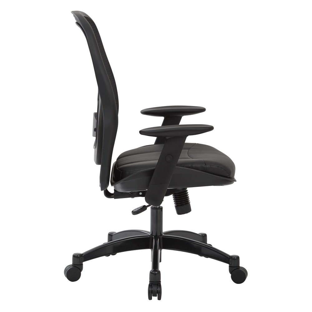 Office Star Space Seating Bonded LeatherMesh High Back Chair BlackGunmetal PopularChairscom   
