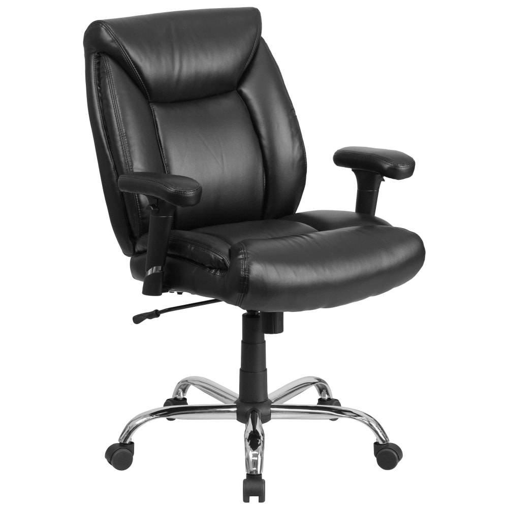 Flash Furniture Hercules Big Tall Ergonomic LeatherSoft Faux Leather MidBack Swivel Task Chair With Adjustable Arms Black PopularChairscom Flash Furniture Hercules Big Tall Ergonomic LeatherSoft Faux Leather Mid Back Swivel Task Chair With Adjustable Arms Black PopularChairscom