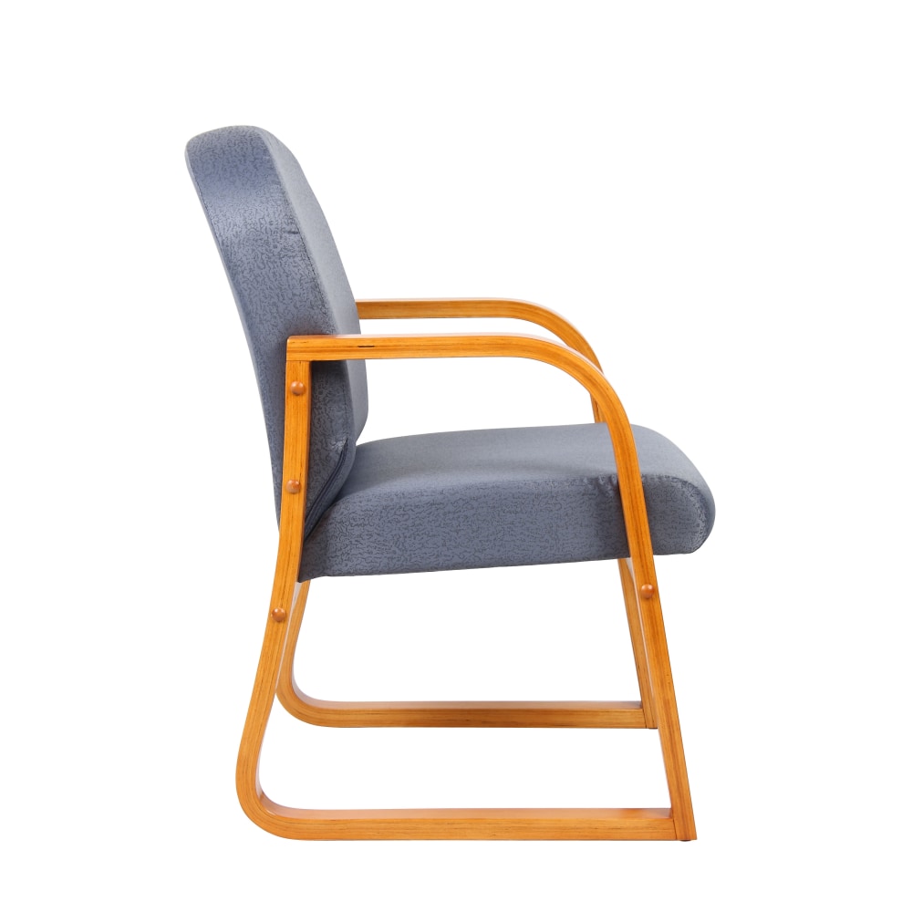 Boss Office Products Reception Room Chair MahoganyGray PopularChairscom   