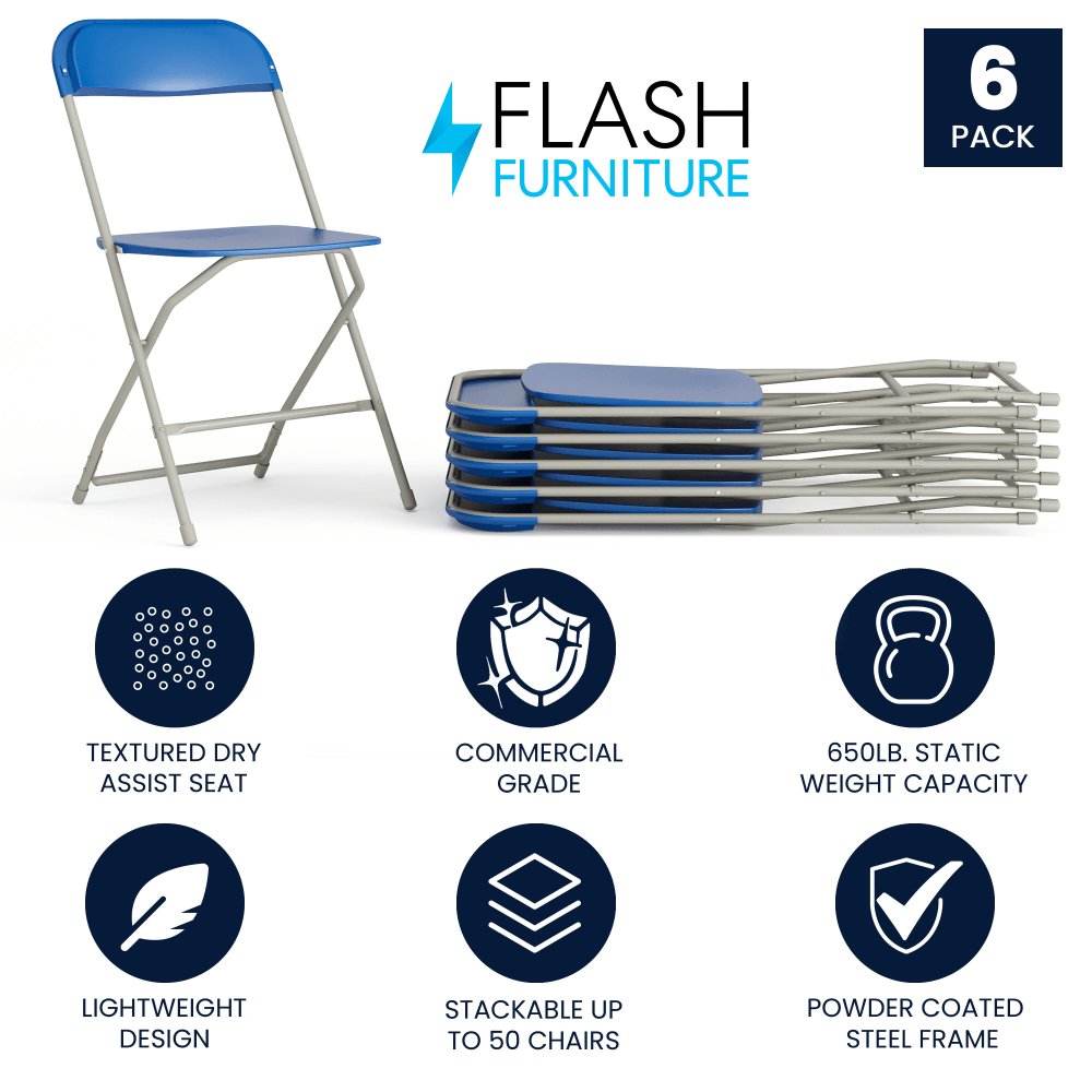 Flash Furniture Hercules Series Plastic Folding Chairs Blue Set Of 6 Chairs PopularChairscom Flash Furniture Hercules Series Plastic Folding Chairs Blue Set Of 6 Chairs PopularChairscom