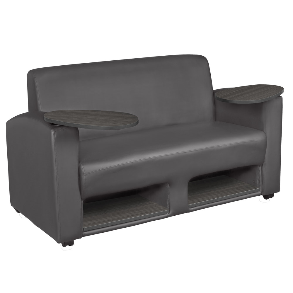 Regency Supernova Loveseat With Tablet Arm And Storage 33inH x 56inW x 29inD Gray PopularChairscom Regency Supernova Loveseat With Tablet Arm And Storage 33inH x 56inW x 29inD Gray PopularChairscom