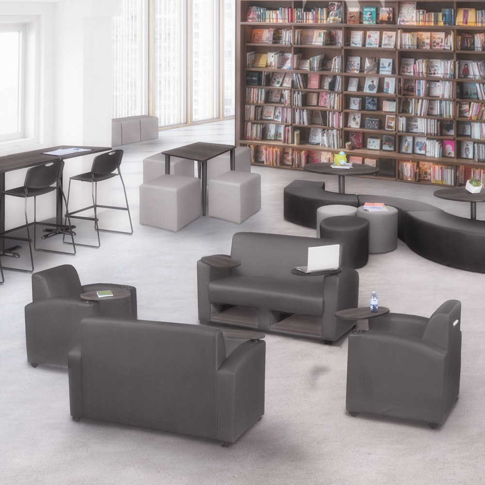 Regency Supernova Loveseat With Tablet Arm And Storage 33inH x 56inW x 29inD Gray PopularChairscom Regency Supernova Loveseat With Tablet Arm And Storage 33inH x 56inW x 29inD Gray PopularChairscom