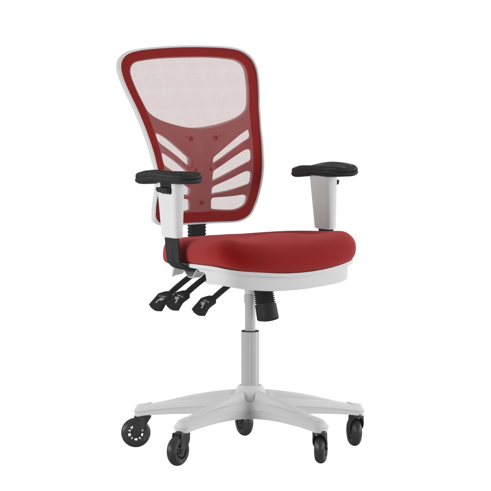 Flash Furniture Nicholas Ergonomic Mesh MidBack Multifunction Executive Swivel Office Chair RedWhite PopularChairscom Flash Furniture Nicholas Ergonomic Mesh Mid Back Multifunction Executive Swivel Office Chair RedWhite PopularChairscom