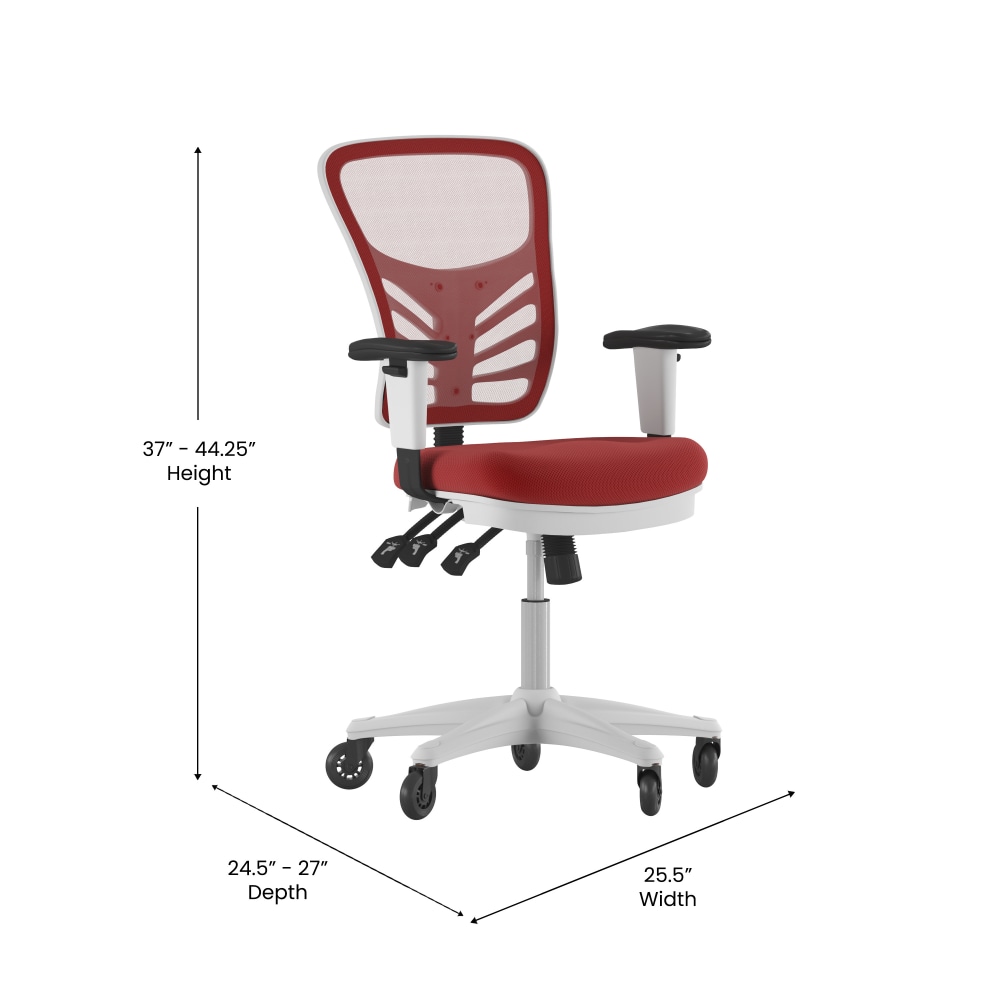 Flash Furniture Nicholas Ergonomic Mesh MidBack Multifunction Executive Swivel Office Chair RedWhite PopularChairscom Flash Furniture Nicholas Ergonomic Mesh Mid Back Multifunction Executive Swivel Office Chair RedWhite PopularChairscom