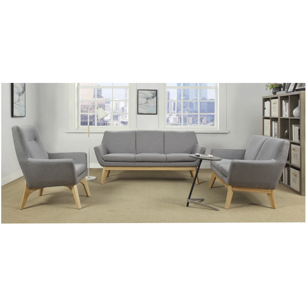 Lorell Quintessence Upholstered Side Chair With Lumbar Support GrayNatural PopularChairscom   
