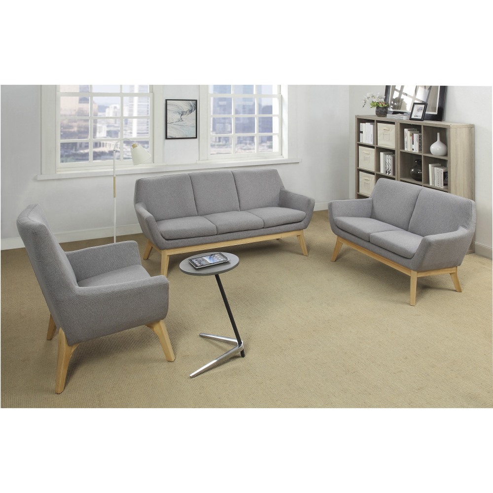 Lorell Quintessence Upholstered Side Chair With Lumbar Support GrayNatural PopularChairscom   
