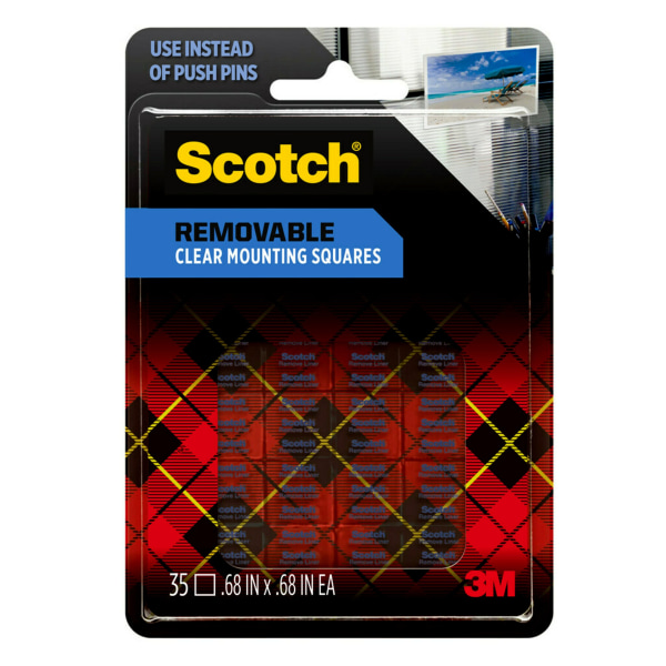 Scotch® Restickable Removable Adhesive Tabs, 1/2 x 1/2, Clear