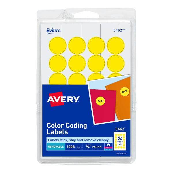 Avery Removable Color-Coding Labels, Removable Adhesive, Dark Blue, 3/4 Diameter, 1,008 Labels (5469)