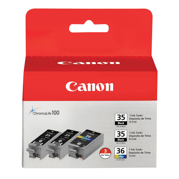 1509B007 (CLI-36) Ink, Black/Tri-Color, 3/Pack 1509B007 (CLI-36) Ink, Black/Tri-Color, 3/Pack