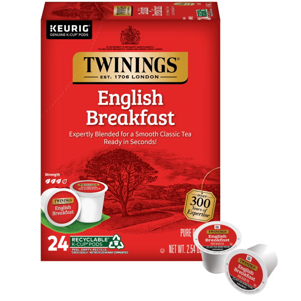 Twinings of London® English Breakfast Tea, Keurig® K-Cup® Pods, 0.11 Oz, Box  Of 24 - Zerbee