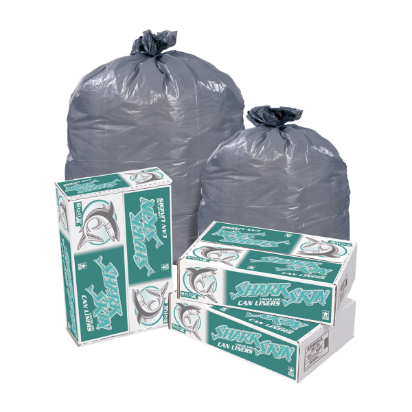 Highmark Large Drawstring Trash Bags, 33 Gallon, Black, Box Of 70 Bags