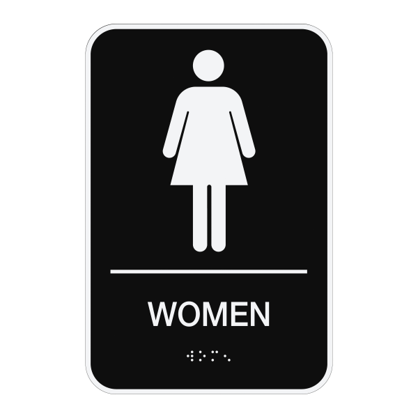Indoor/Outdoor Restroom with Braille Text, 6 Indoor/Outdoor Restroom with Braille Text, 6