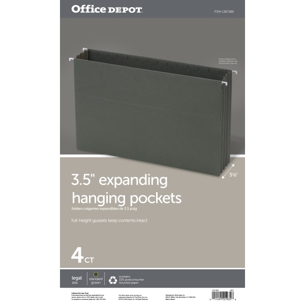 Office Depot® Brand Expanding Hanging File Pocket With FullHeight