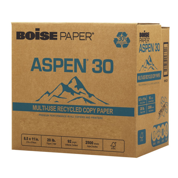 Aspen 8.5 x 11 Paper 500 Sheets/Ream 30% Recycled