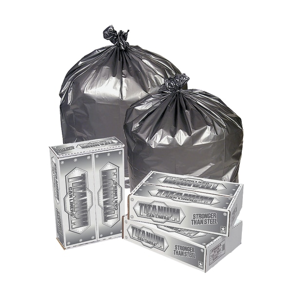 40-45 Gallon Trash Bags, 1.5Mil, Black Heavy Duty Garbage Can Liners 36'' x  44'' (60 Count) 