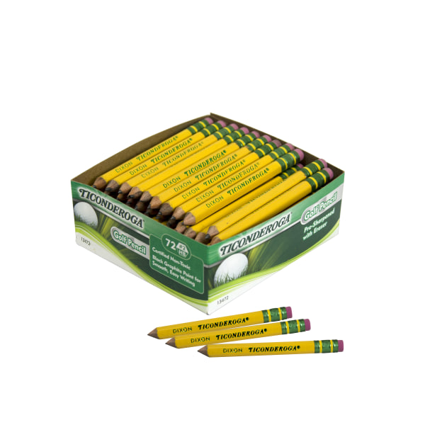 Ticonderoga® Golf Pencils With Erasers, Presharpened, #2 Lead, Pack of 72 -  Zerbee