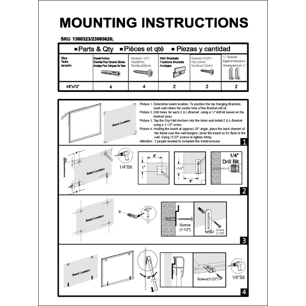 Office Depot® Brand Cork Bulletin Board, 48" x 72", Aluminum Frame With Black Finish Zerbee
