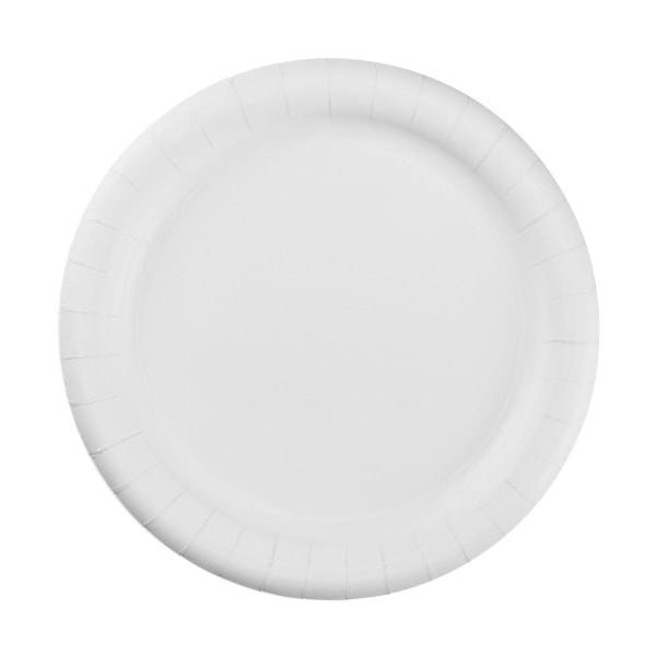 9 White Uncoated Paper Plate - 1200/Case